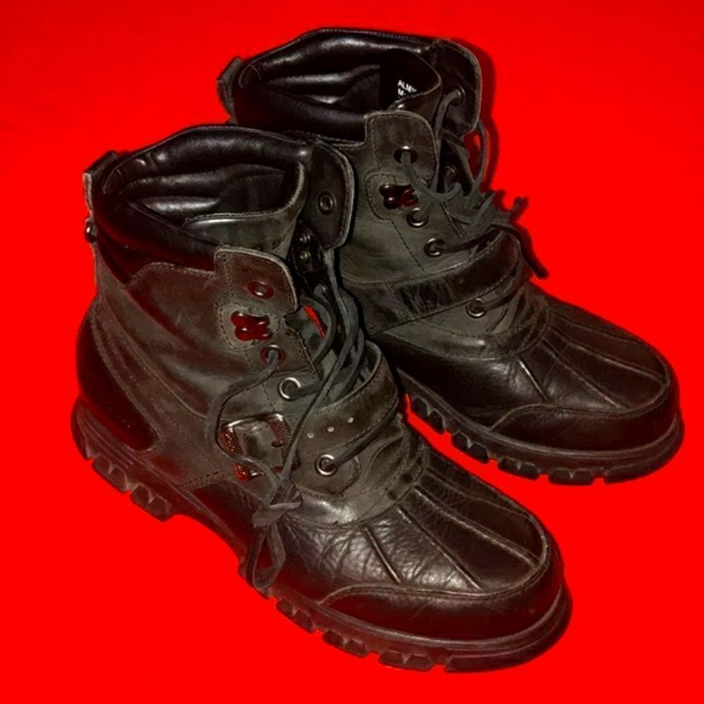 POLO SPORT RALPH LAUREN LEATHER UPPER BOOTS SHOES SIZE 9D